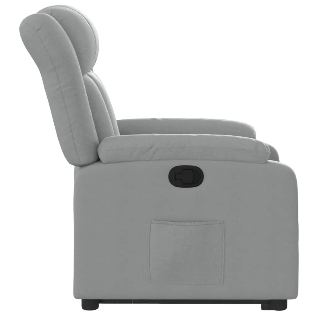 Recliner Chair Manual Massage Light Grey Fabric Electric Power Lift Stand Up