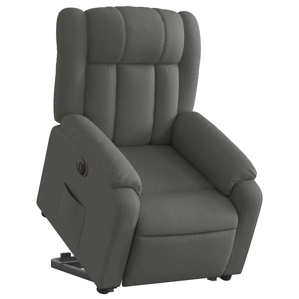 Electric Stand Up Recliner Chair Power Lift Grey Fabric