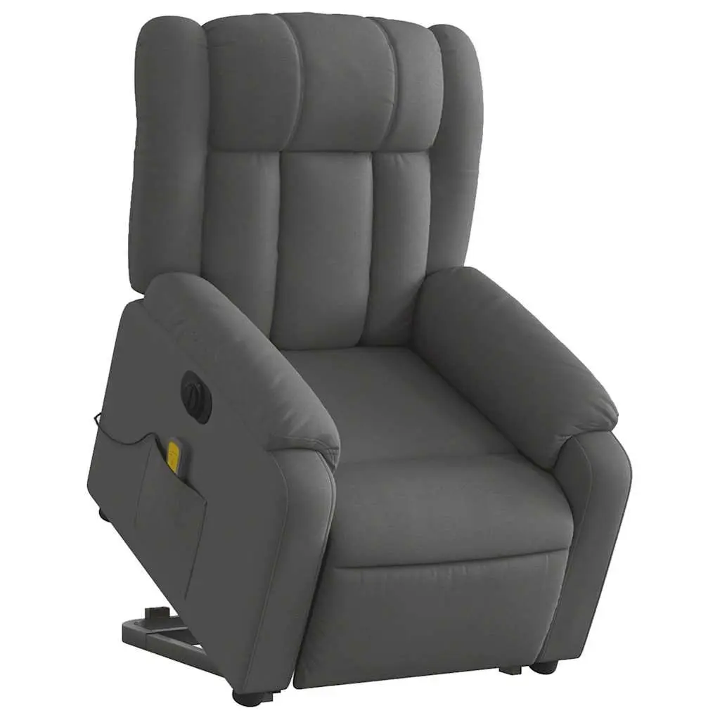 Electric Massage Recliner Chair Power Lift Grey Fabric 135 Degrees