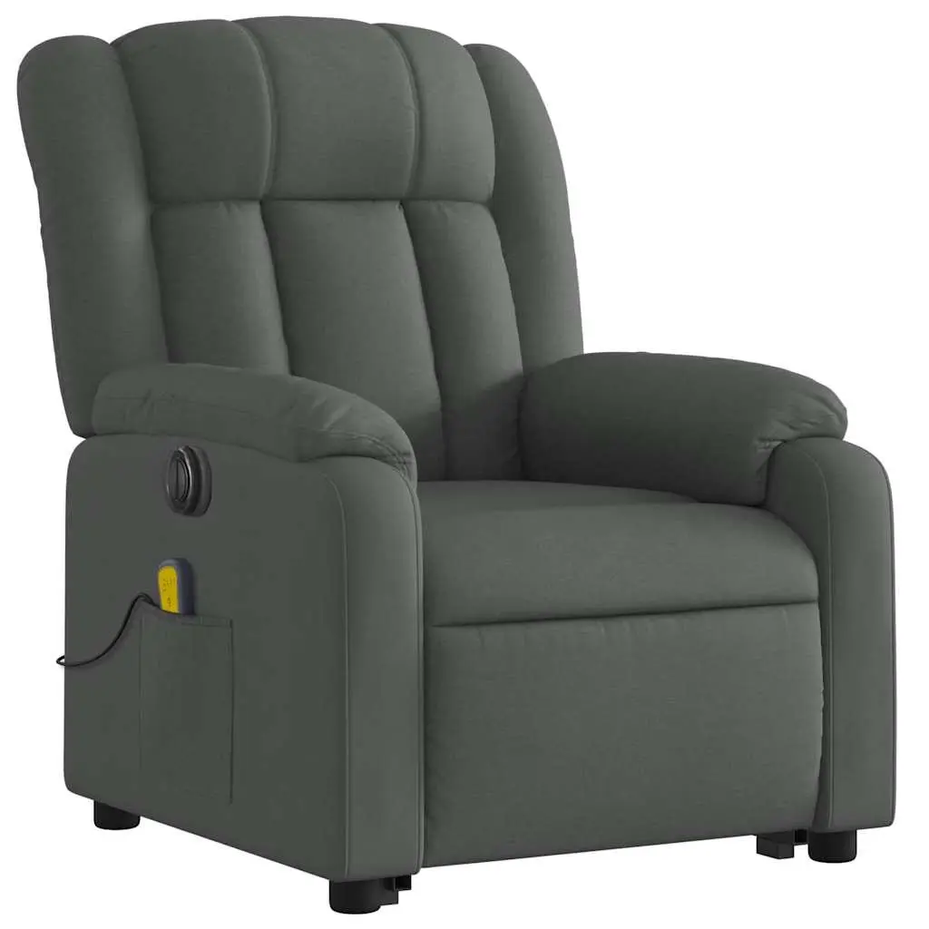 Electric Massage Recliner Chair Power Lift Grey Fabric 135 Degrees