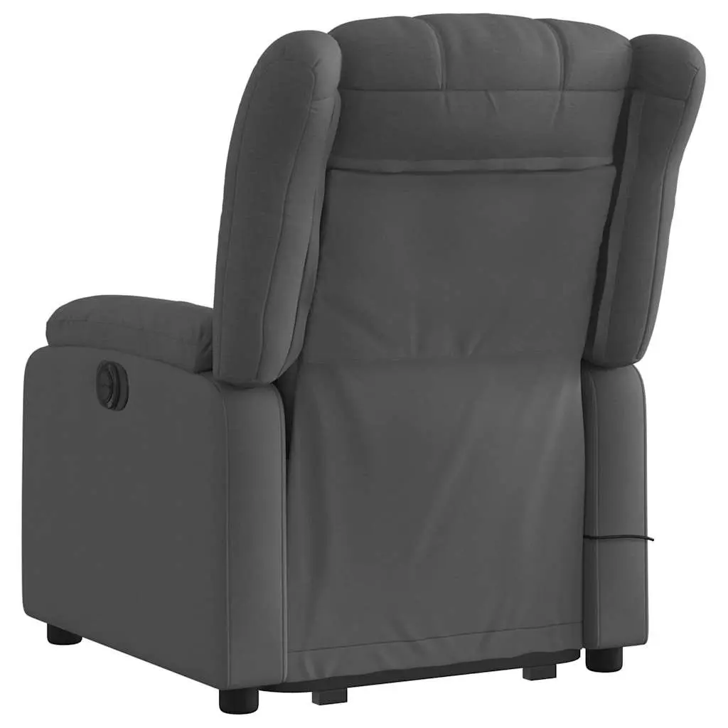 Electric Massage Recliner Chair Power Lift Grey Fabric 135 Degrees