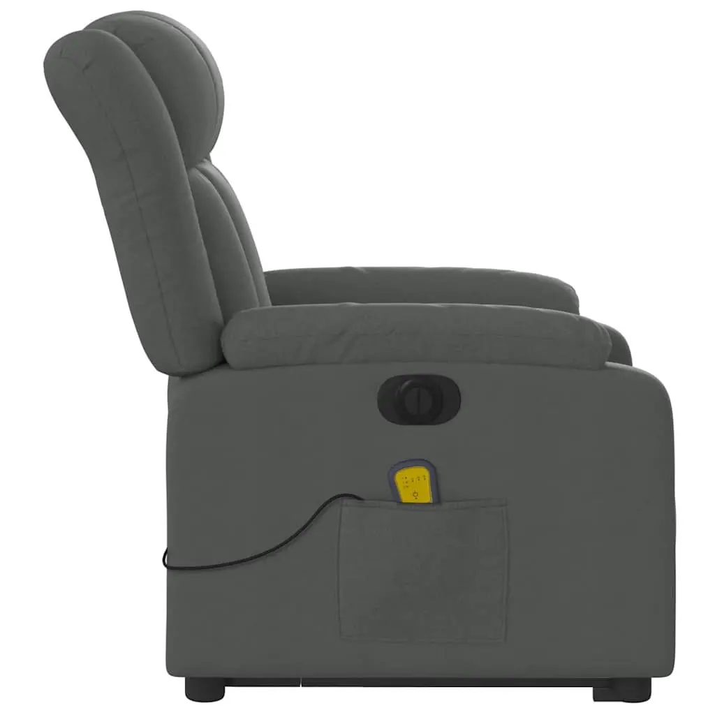 Electric Massage Recliner Chair Power Lift Grey Fabric 135 Degrees