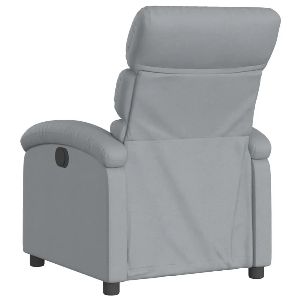 Massage Recliner Chair Grey Fabric Manual Reclining Armchair Vibration Padded