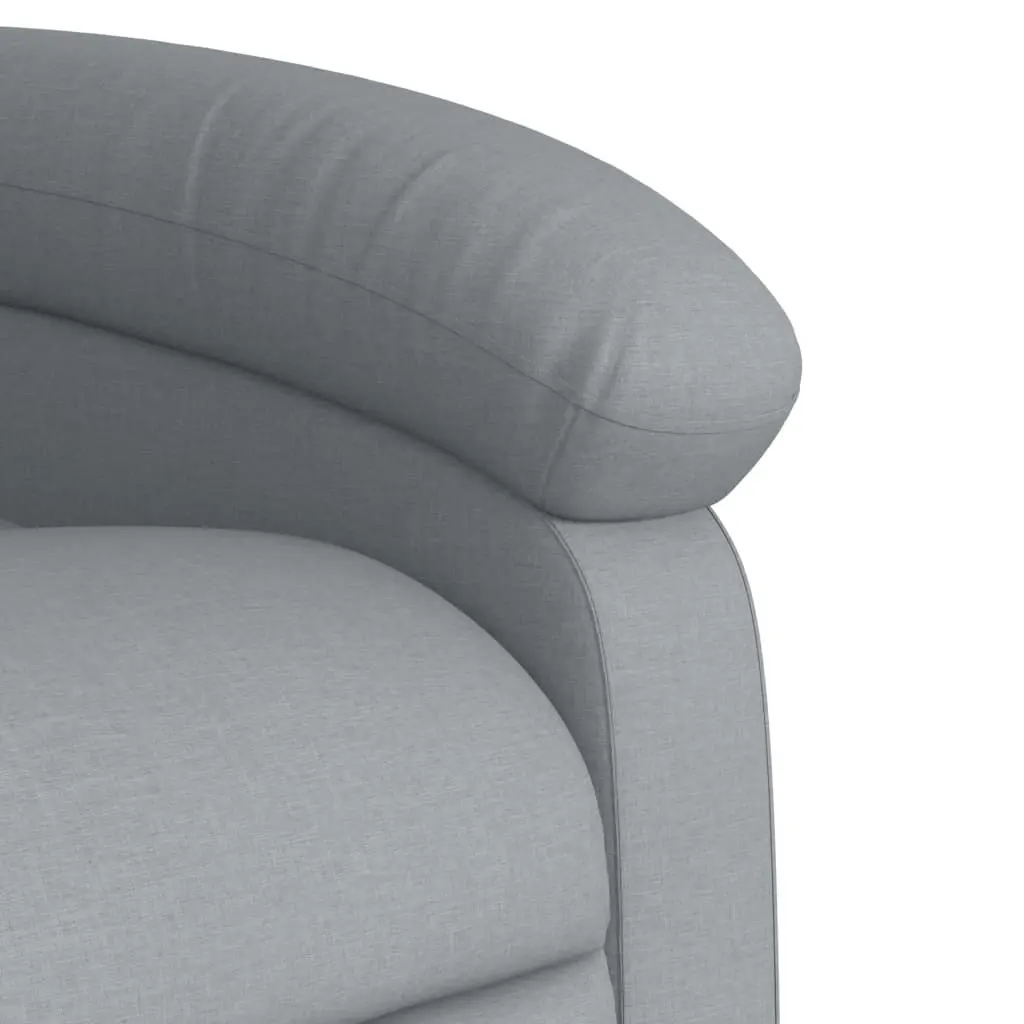 Massage Recliner Chair Grey Fabric Manual Reclining Armchair Vibration Padded