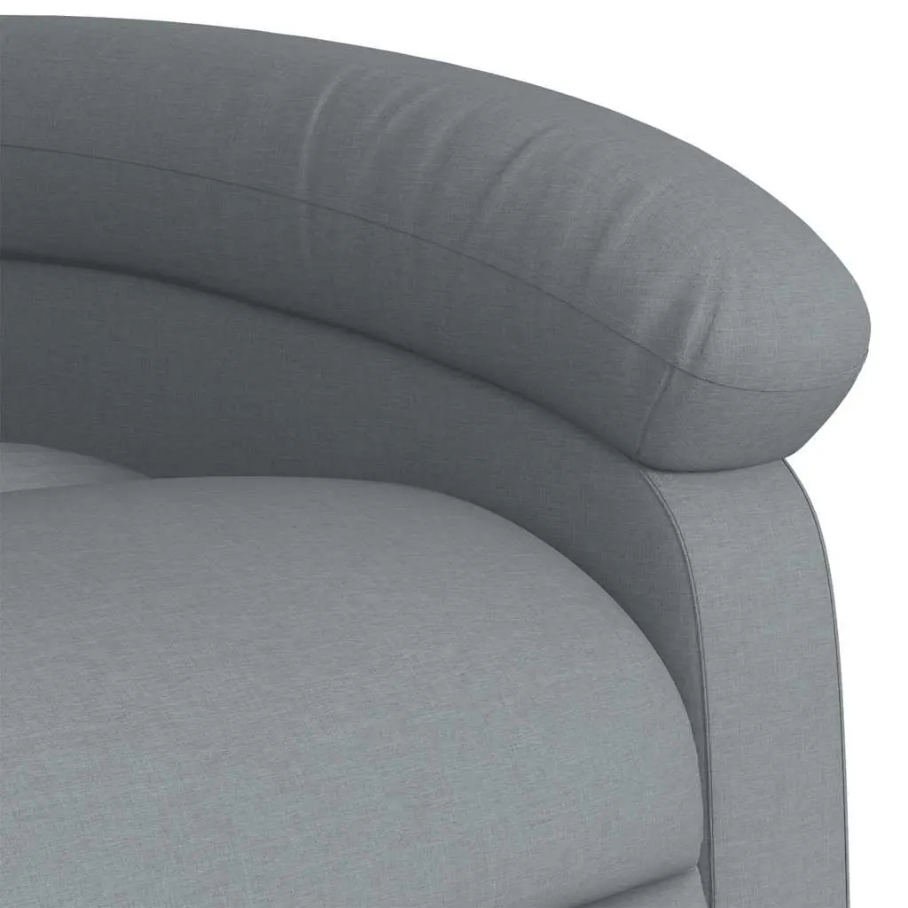 Massage Recliner Chair Manual Recline Grey Fabric 135 Degree Tilt
