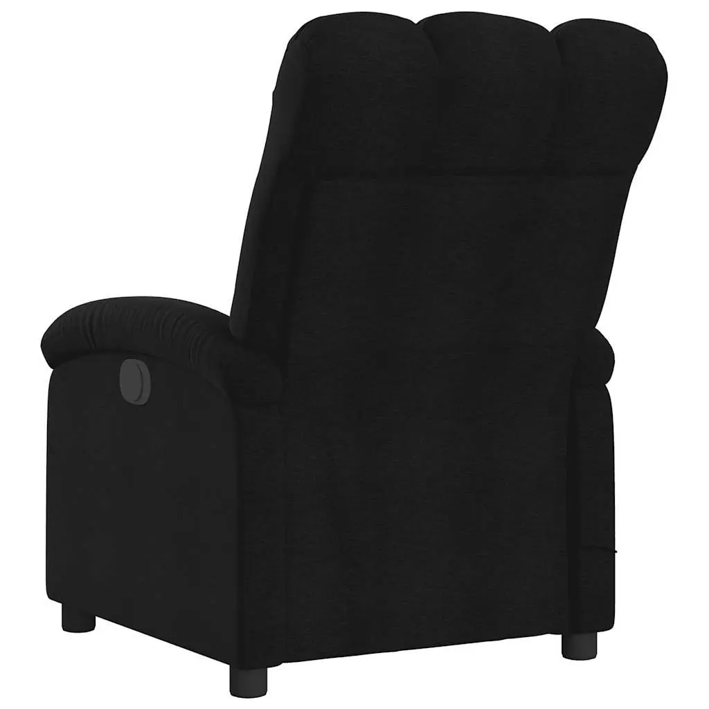 Massage Recliner Chair Manual Recline Black Fabric Adjustable Footrest 135 Degrees