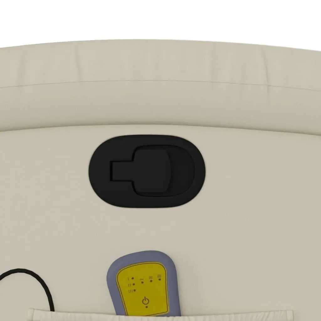 Massage Recliner in Cream Faux Leather