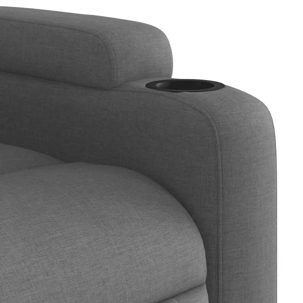 Massage Recliner Chair Grey Fabric Manual Recline Vibration Function