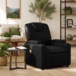 Your Friendly Massage Recliner Chair in Black Faux Leather