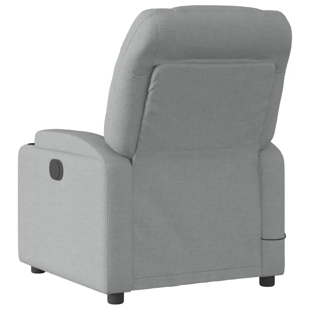 Massage Recliner Chair Manual Recline Grey Fabric 135 Degrees