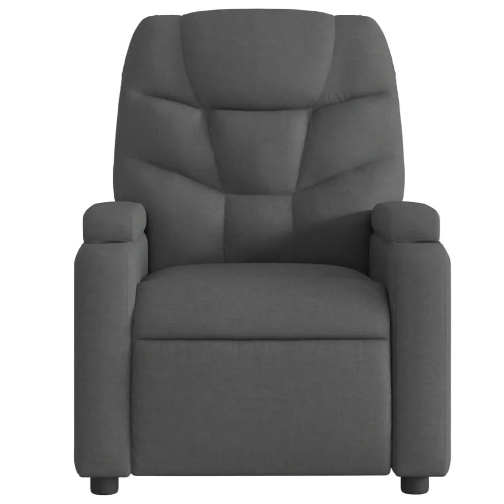 Massage Recliner Chair Grey Fabric Manual Reclining with Vibration 135 Degrees