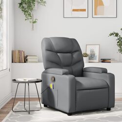 Get Cozy with a Grey Faux Leather Manual Recline Massage Chair