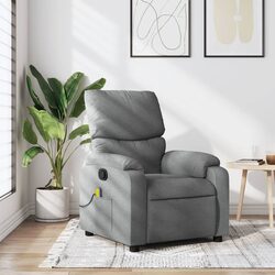Grey Fabric Massage Recliner Chair