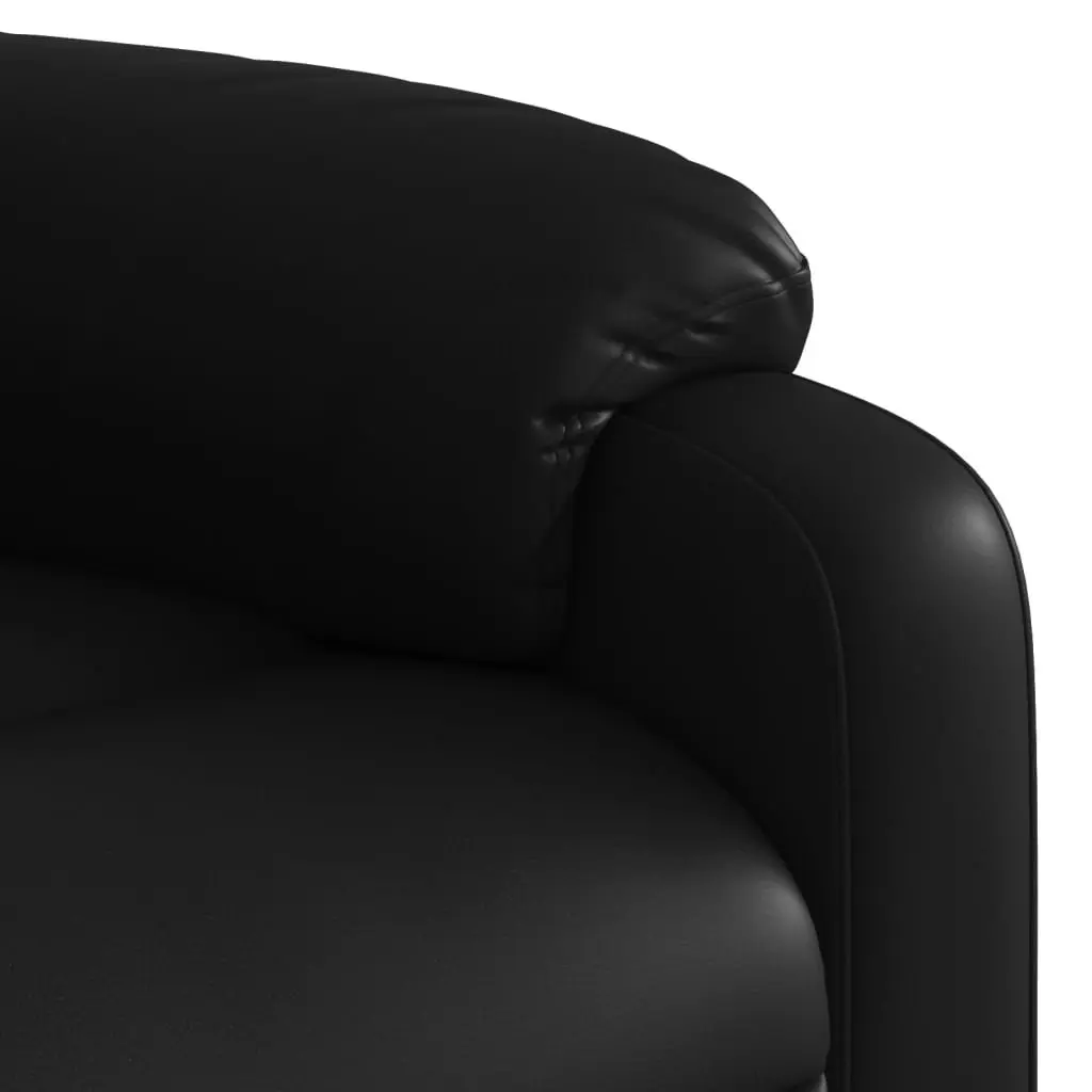 Massage Recliner Chair Manual Reclining Black Faux Leather 135 Degrees