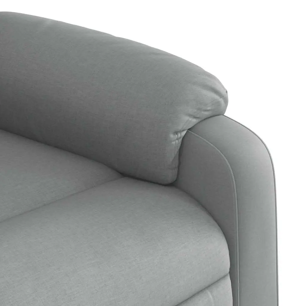 Massage Recliner Chair Manual Reclining Light Grey Fabric Adjustable Footrest 135 Degrees