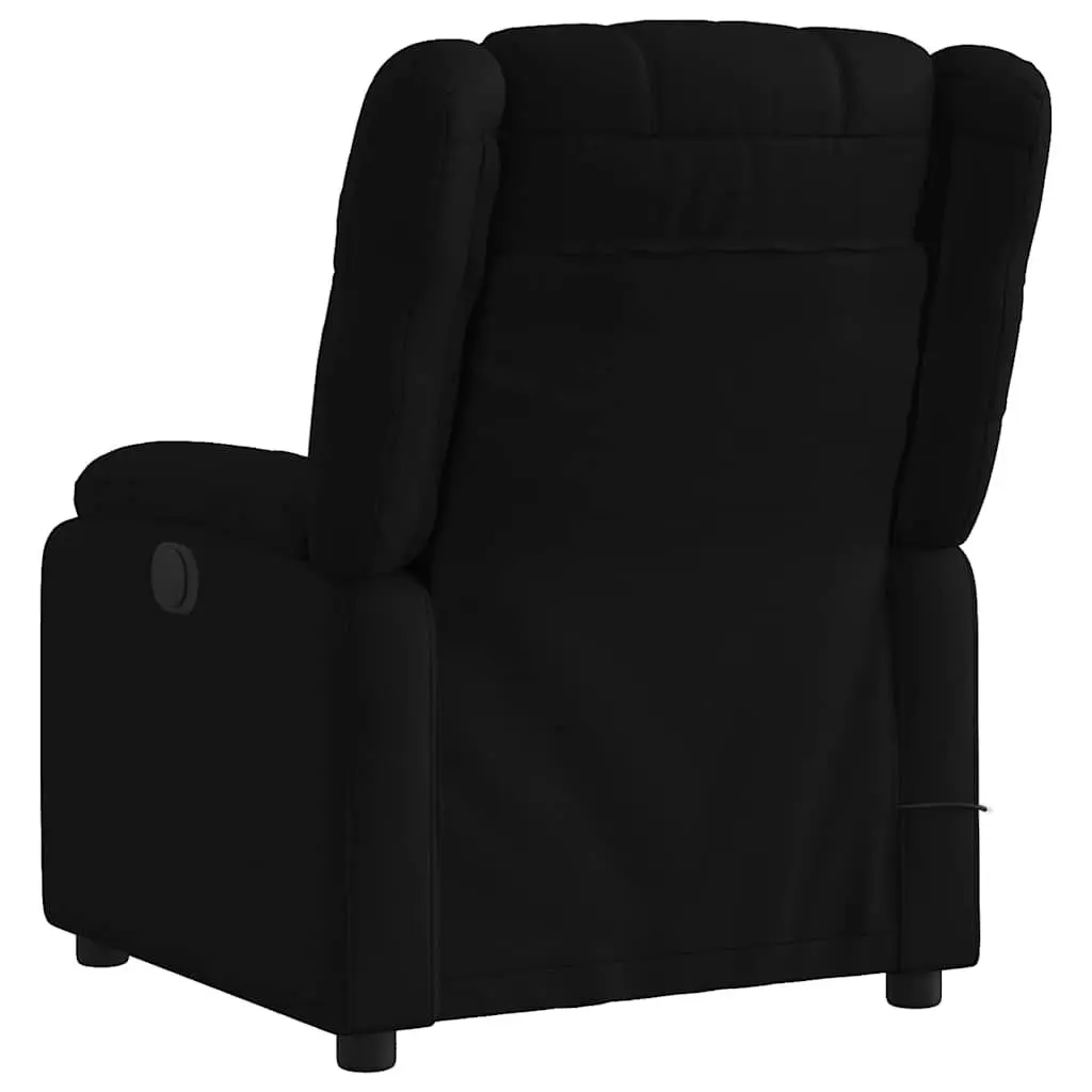 Massage Recliner Chair Black Fabric Manual Recline Vibration Armchair