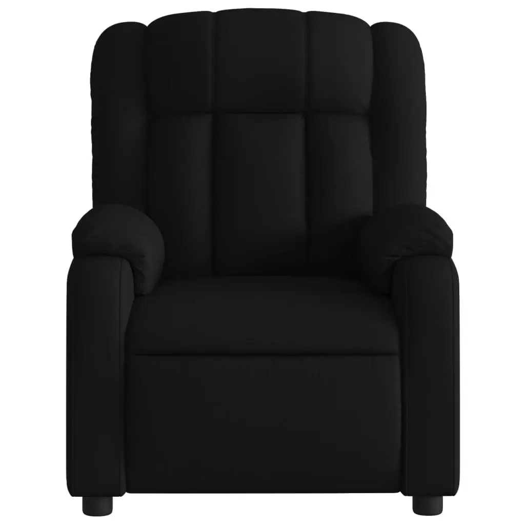 Massage Recliner Chair Black Fabric Manual Armchair Lounge Seat with Vibration