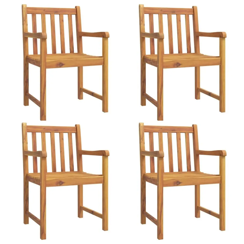 5 Piece Garden Dining Set Solid Acacia Wood Brown