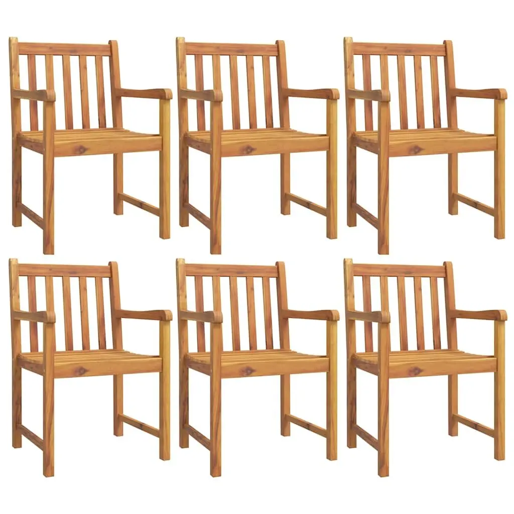 7 Piece Garden Dining Set Solid Acacia Wood Outdoor Furniture Brown