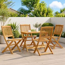 5-Piece Folding Dining Set for Garden Enjoyment