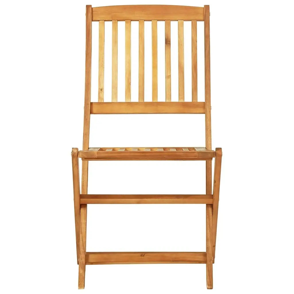 Folding Garden Dining Set Solid Acacia Wood 3 Piece Outdoor Patio Table Chairs
