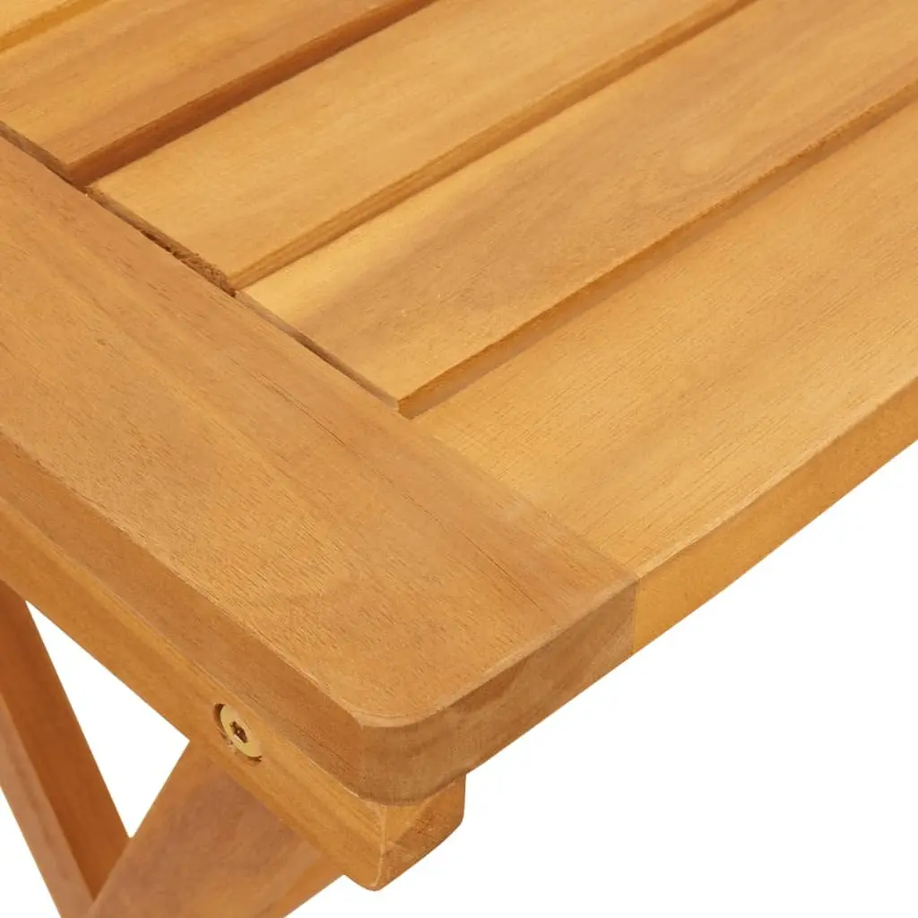 Folding Garden Dining Set Solid Acacia Wood 3 Piece Outdoor Patio Table Chairs