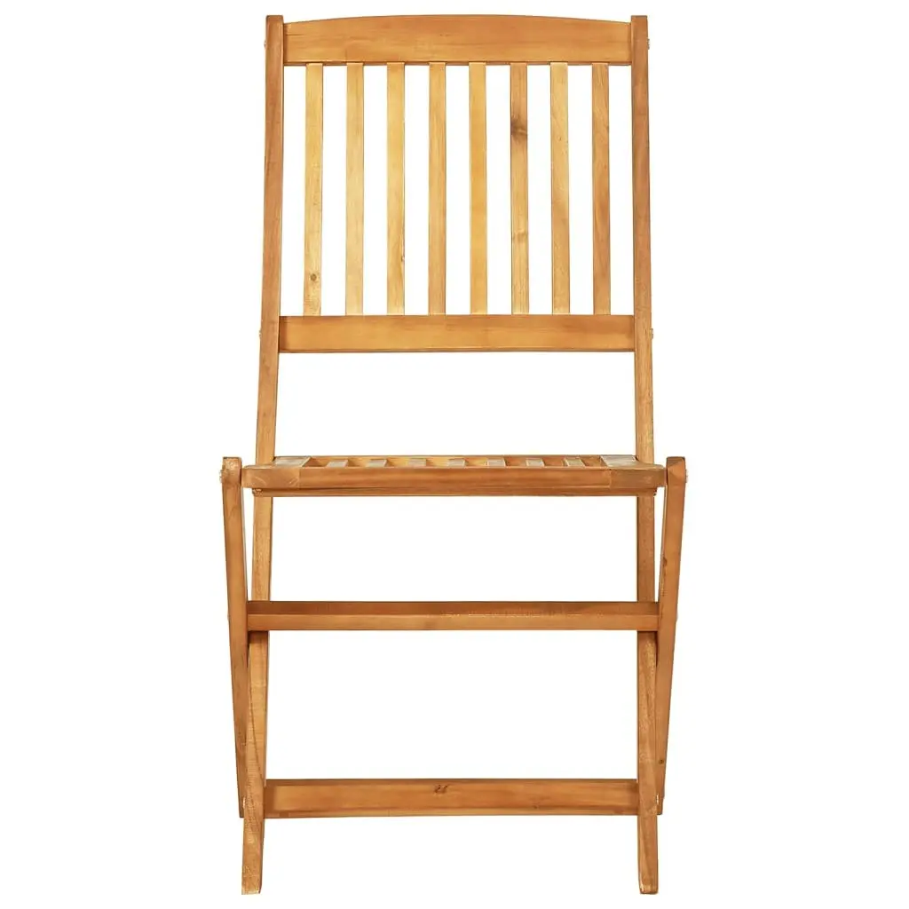 Folding Garden Dining Set Solid Acacia Wood 3 Piece Outdoor Bistro Table Chairs