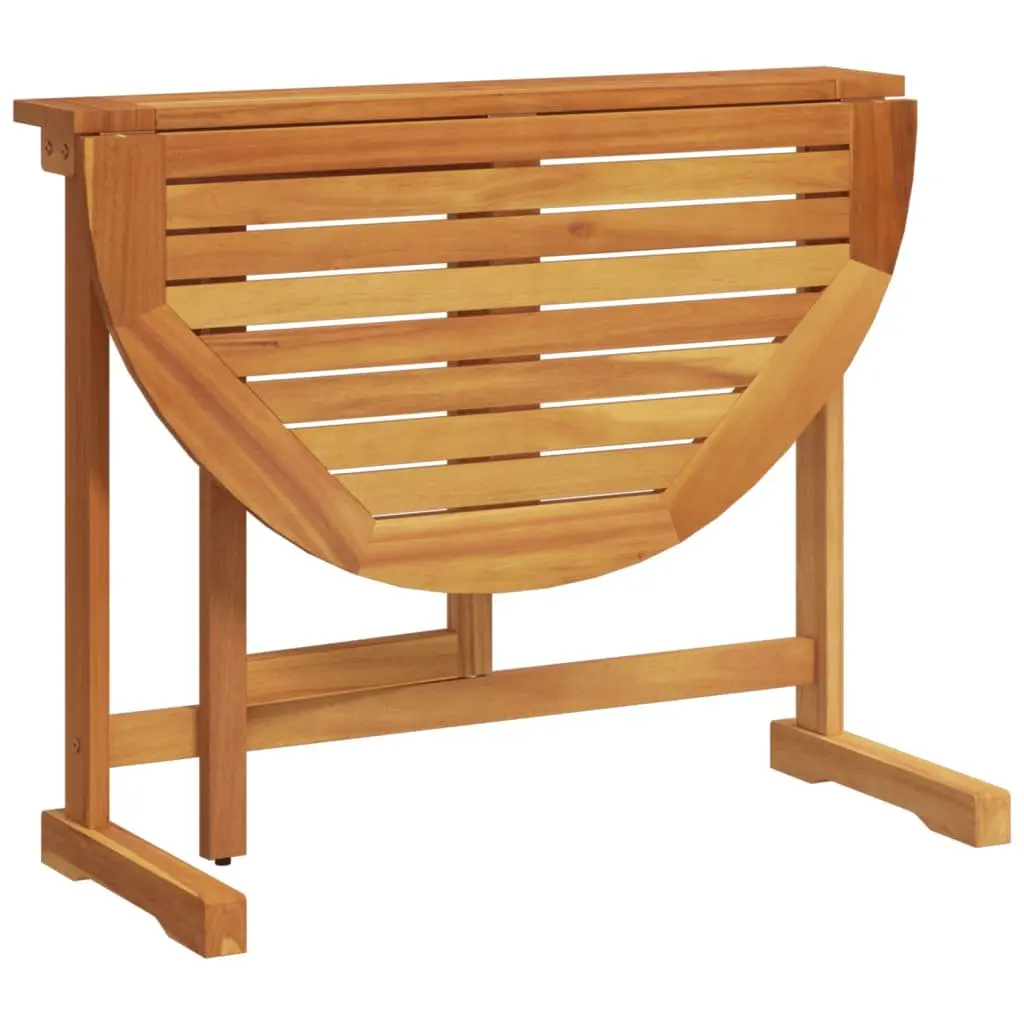 Folding Garden Dining Set Solid Acacia Wood 3 Piece Outdoor Bistro Table Chairs