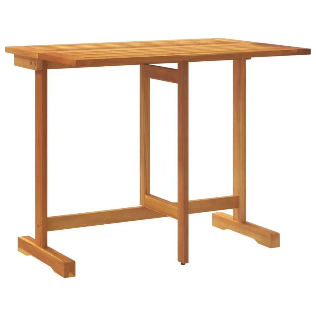 Garden Bistro Set Outdoor Folding Table and Chairs 3 Piece Solid Acacia Wood Brown