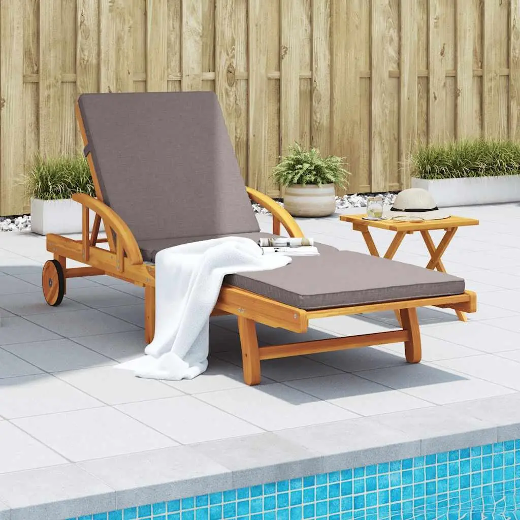 Sun Lounger with Cushion and Table