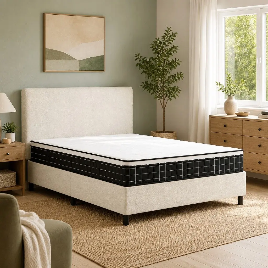 Bonnell Spring Mattress Medium Firmness Double Size 137x190 cm Removable Cover