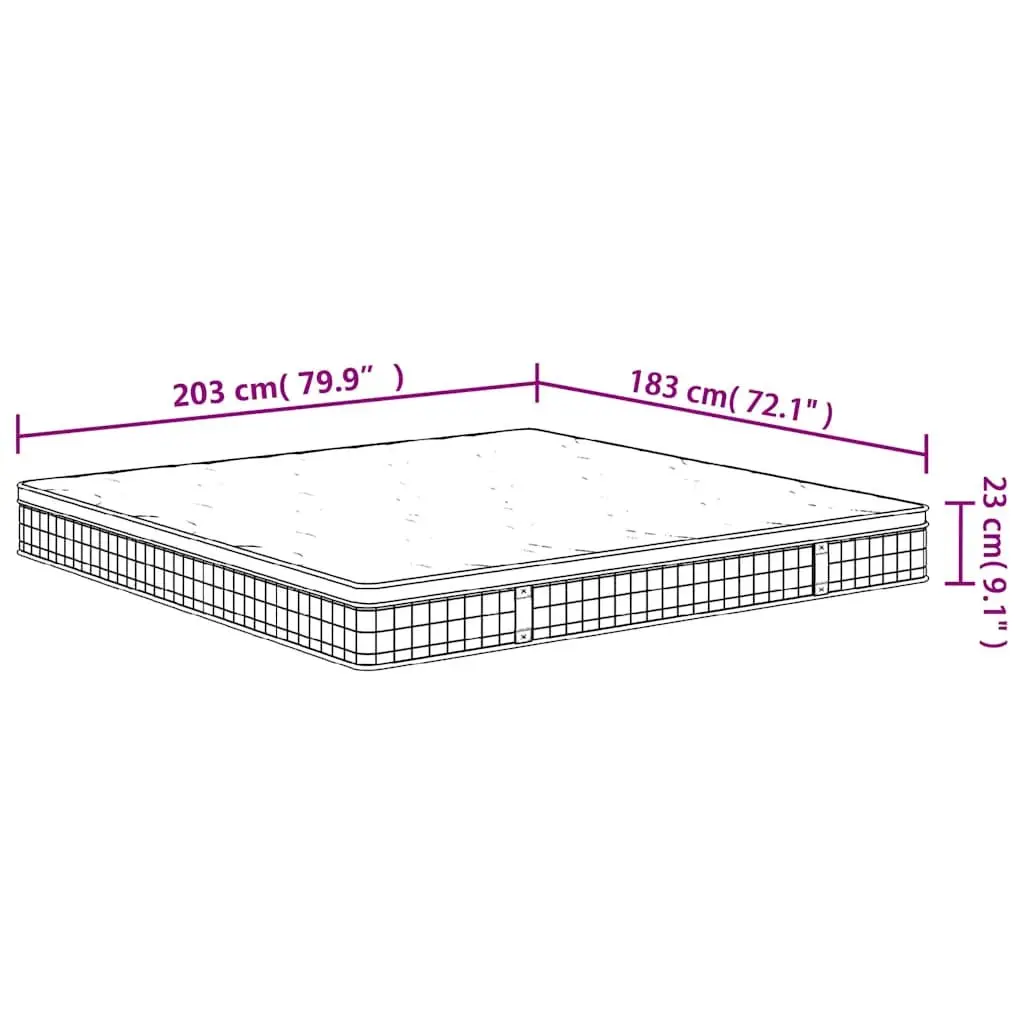 Bonnell Spring Mattress Medium Firm Support Bedroom Sleeping 183x203cm White