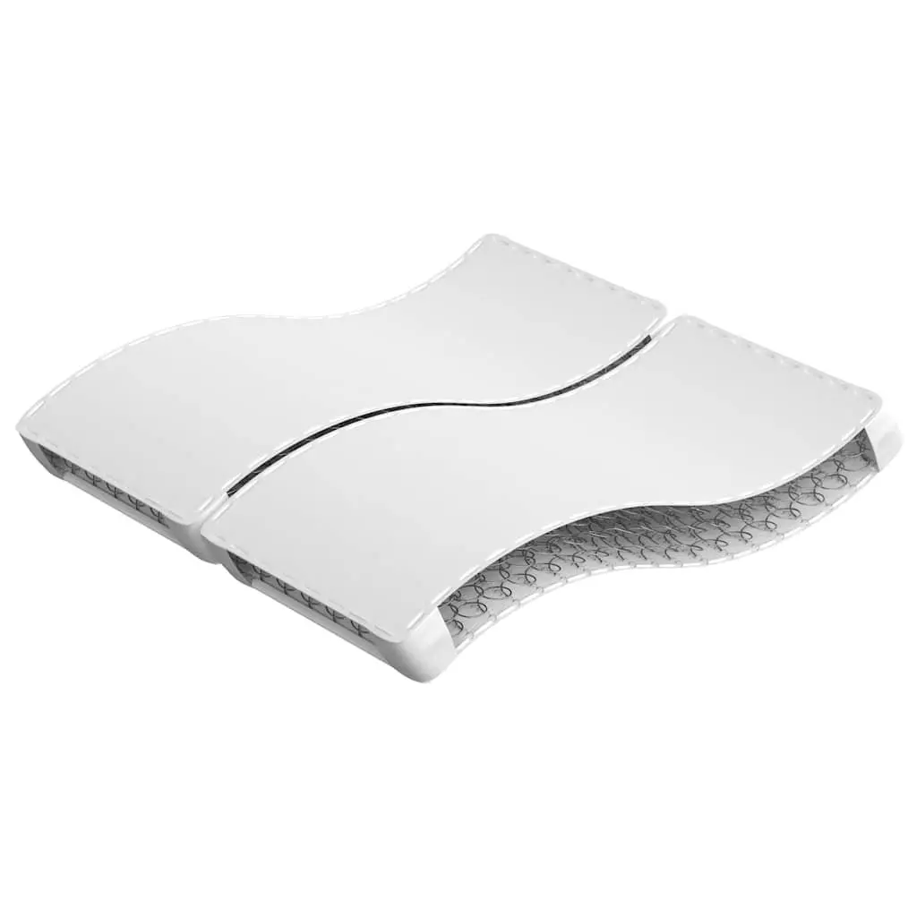 Medium Firm Bonnell Spring Mattress 183x203cm White Breathable Fabric
