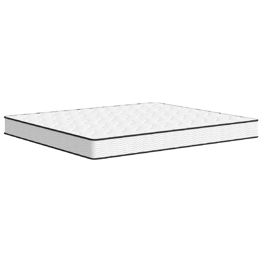 Medium Firm Bonnell Spring Mattress 183x203cm White Breathable Fabric