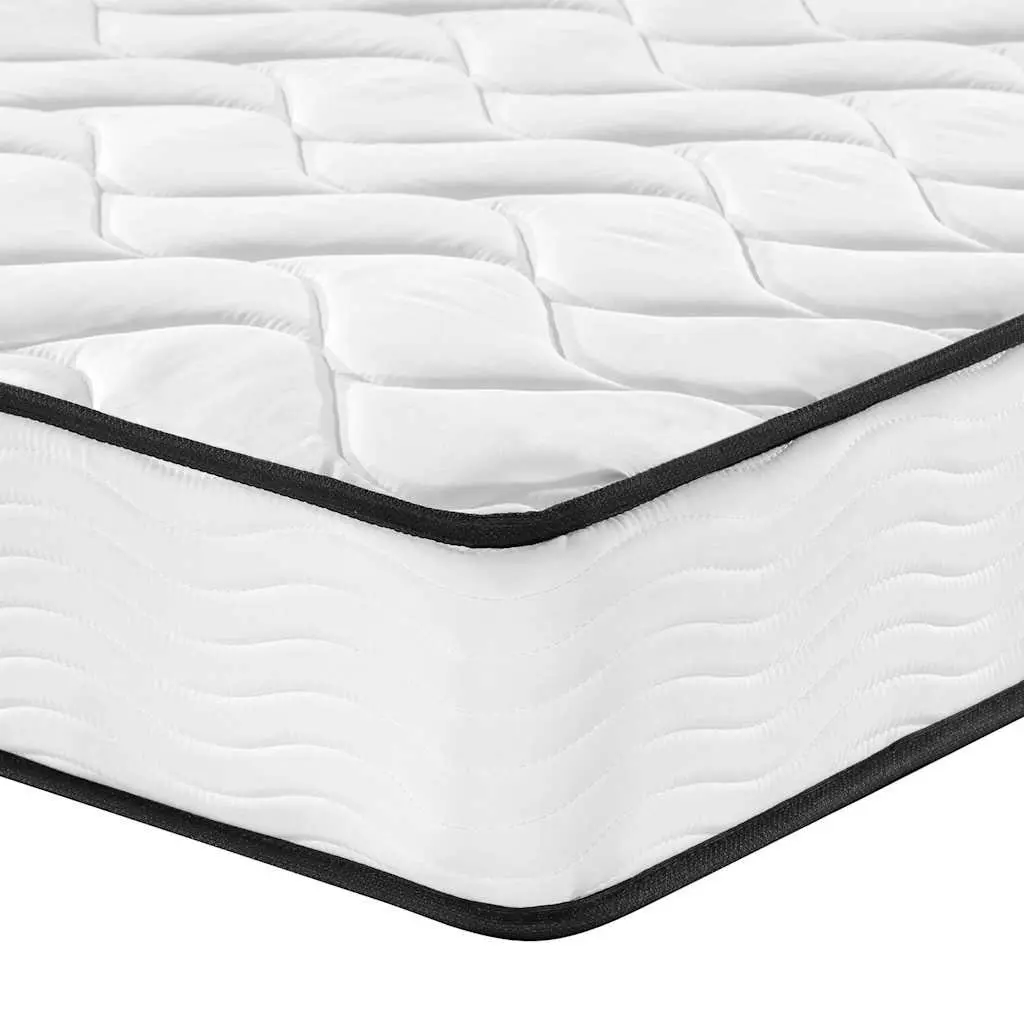 Medium Firm Bonnell Spring Mattress 183x203cm White Breathable Fabric