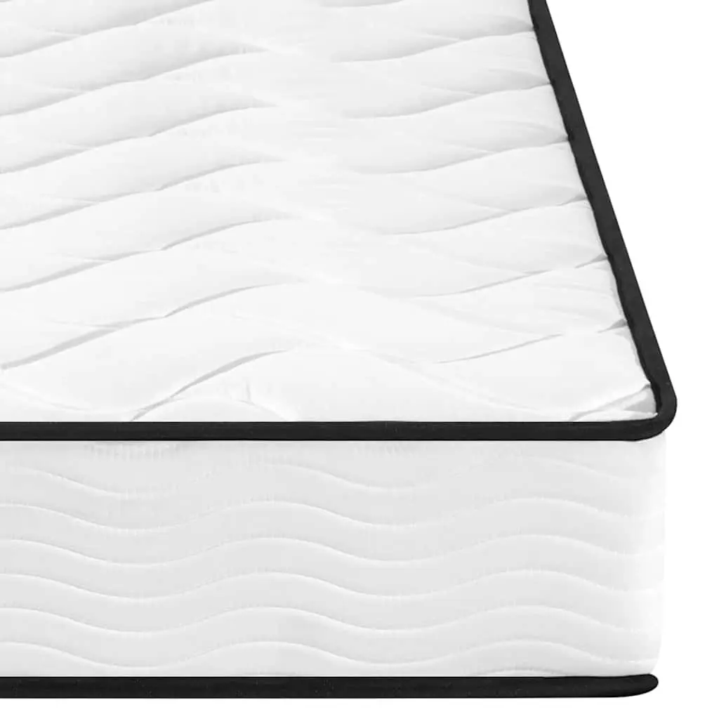 Medium Firm Bonnell Spring Mattress 183x203cm White Breathable Fabric