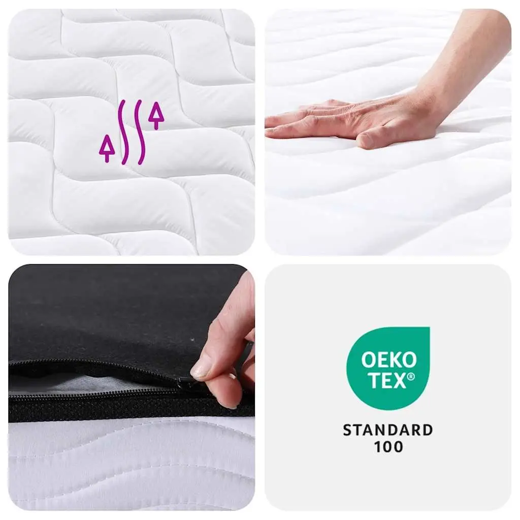 Medium Firm Bonnell Spring Mattress 183x203cm White Breathable Fabric
