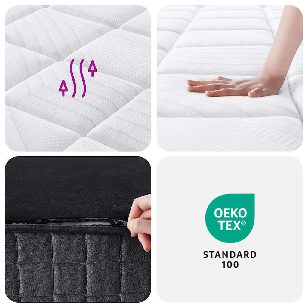 Pocket Spring Mattress Medium Plus Queen Size 152x203cm White Sleep Support