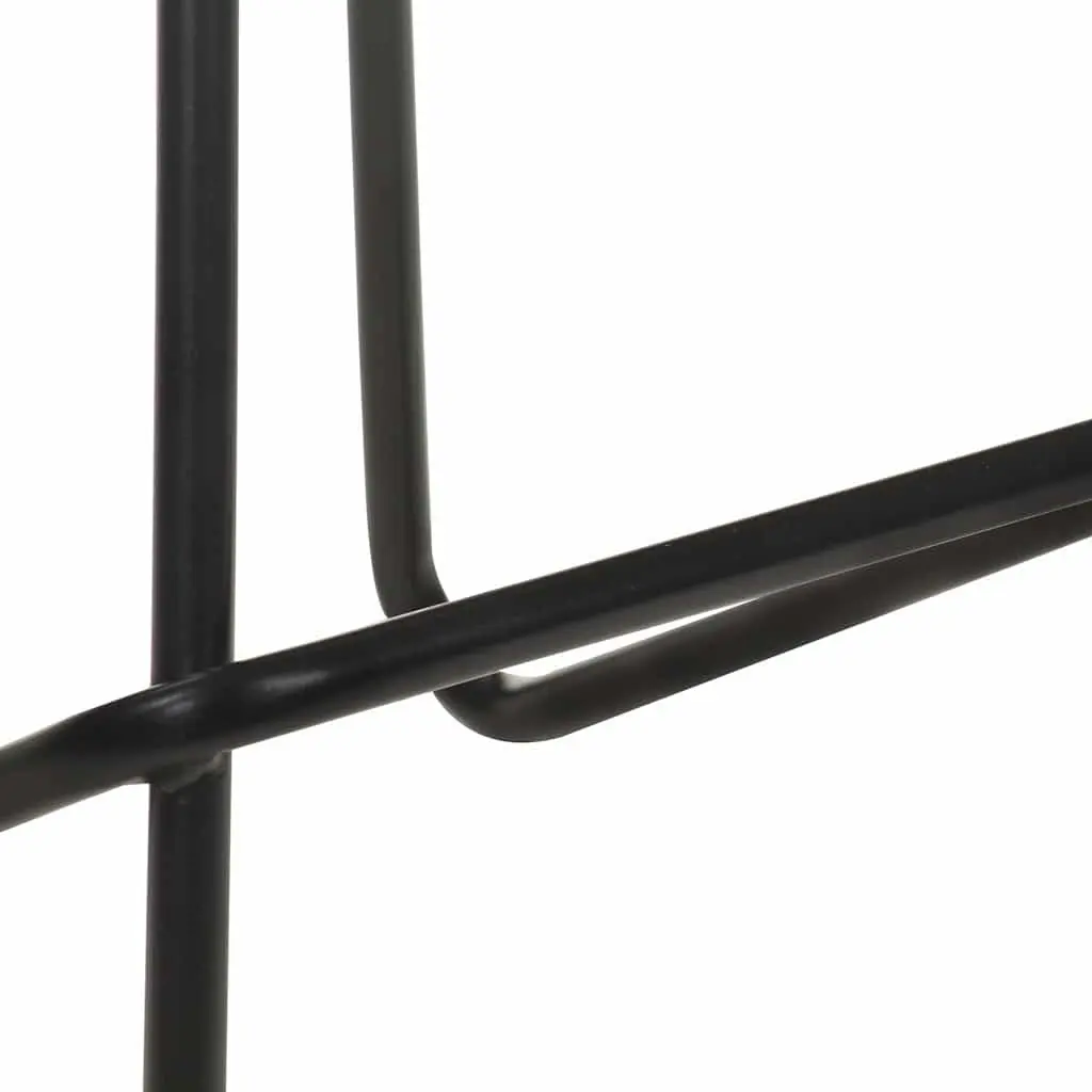 Bar Stools Industrial Style Black Leather Seat Iron Frame 2 Piece
