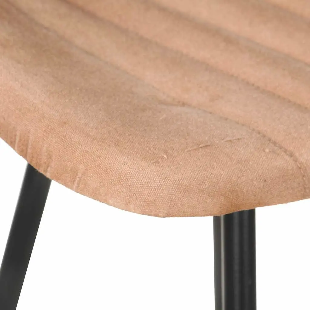 Bar Stools Industrial Style Brown Leather Seat 4 Piece Set
