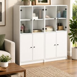 Friendly White Bookcase with Doors Just for You