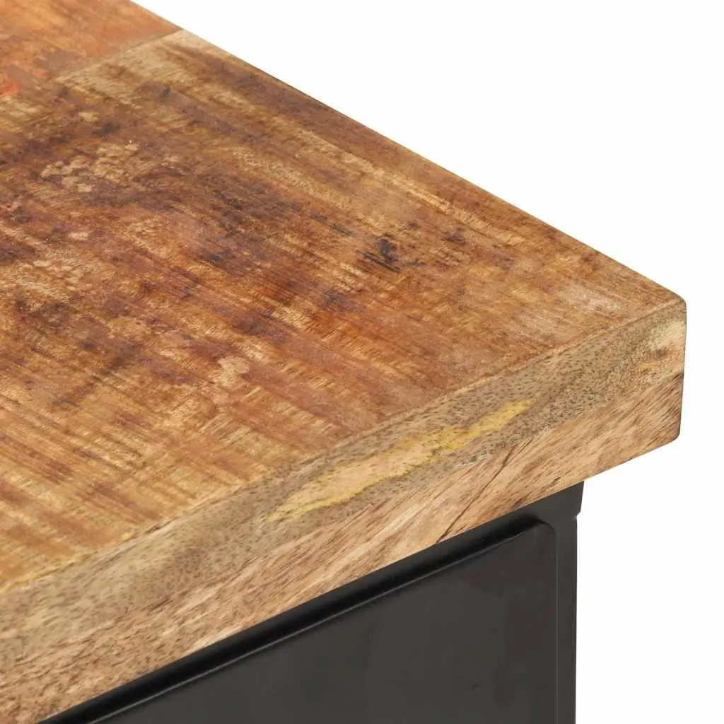 Bedside Cabinet Industrial Style Solid Mango Wood 40x30x52cm Brown