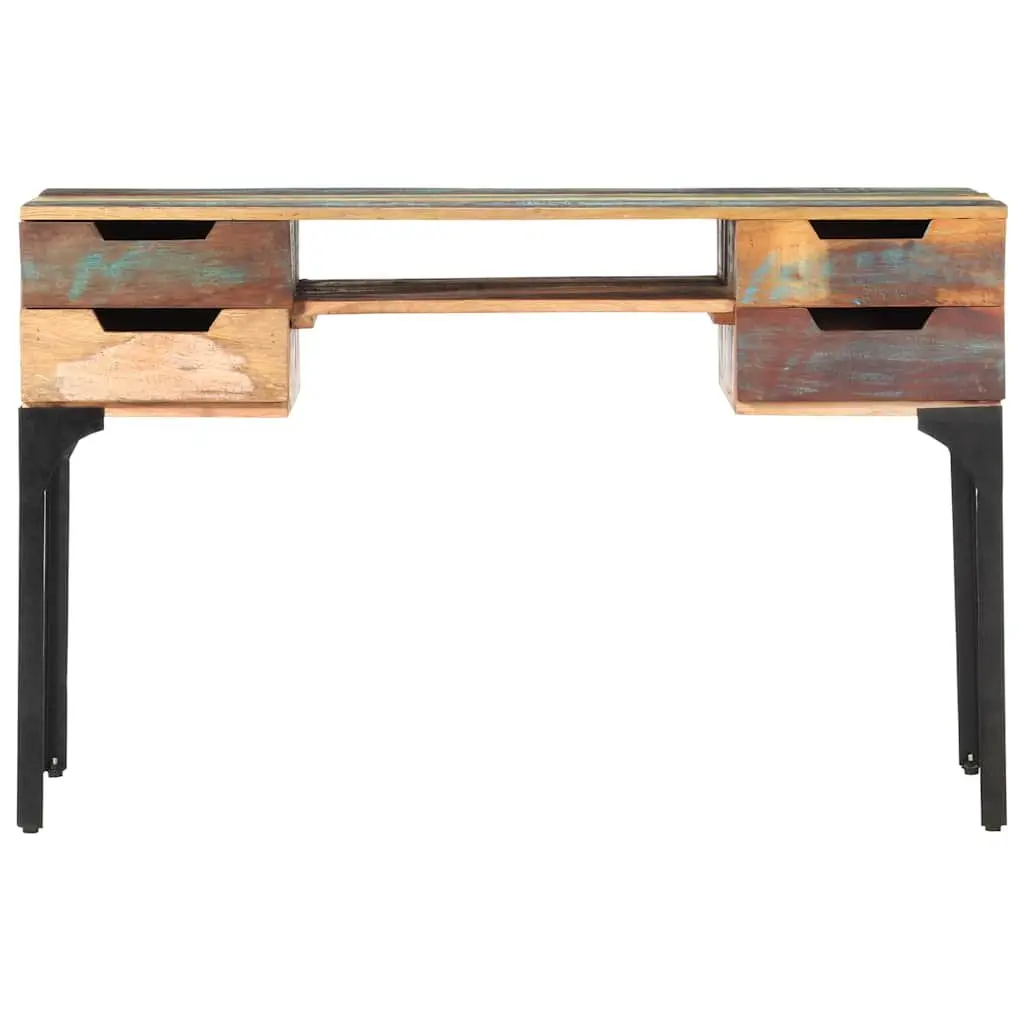 Reclaimed Wood Desk Vintage Character 118x48x75 cm Office Writing Table with Drawers Shelf