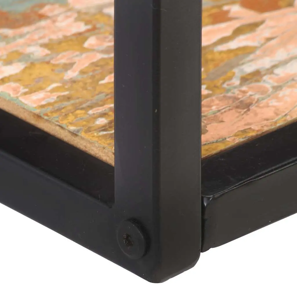 Wall Shelves Industrial Style 80 cm Solid Reclaimed Wood with Black Powder-Coated Iron Frame 2 pcs