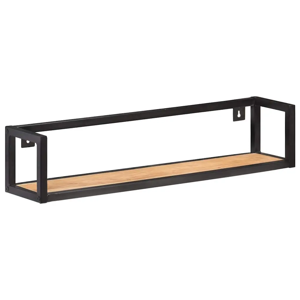 Wall Shelves 2 pcs 80 cm Industrial Style Solid Wood Floating Shelf Storage Rack