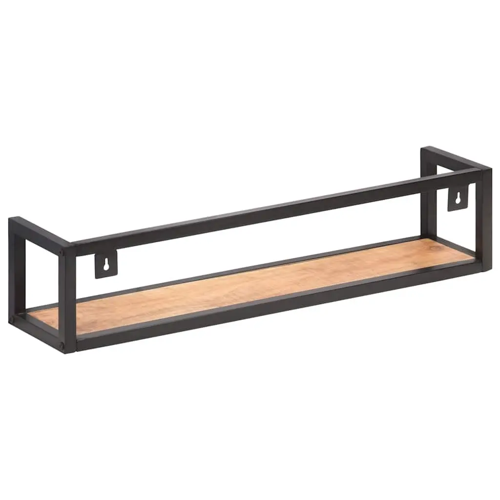 Wall Shelves 2 pcs 80 cm Industrial Style Solid Wood Floating Shelf Storage Rack