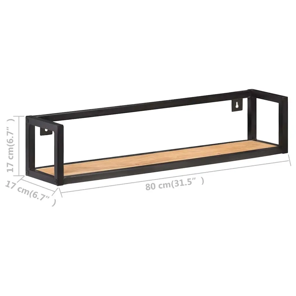Wall Shelves 2 pcs 80 cm Industrial Style Solid Wood Floating Shelf Storage Rack
