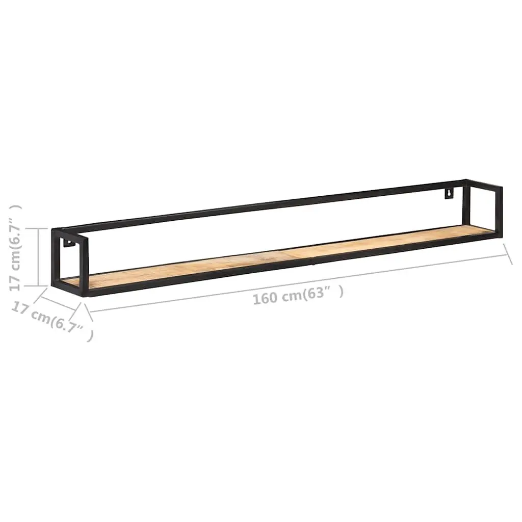 Wall Shelves Industrial Style Wooden 160 cm Floating Storage 2 pcs
