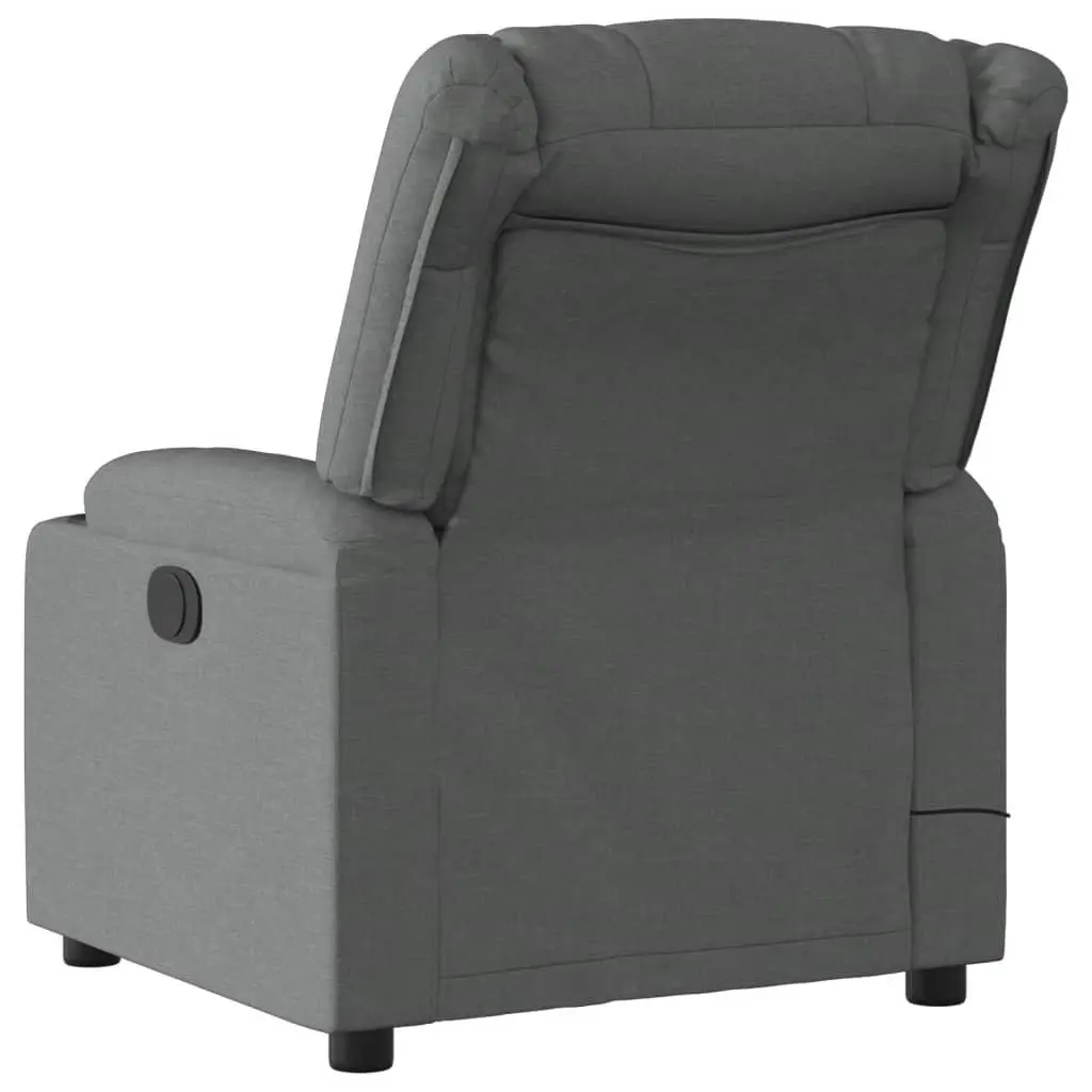 Massage Recliner Chair Grey Fabric Manual Reclining Armchair with 6 Massage Points
