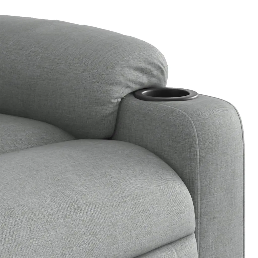 Electric Massage Recliner Chair Grey Fabric Adjustable 135 Degrees